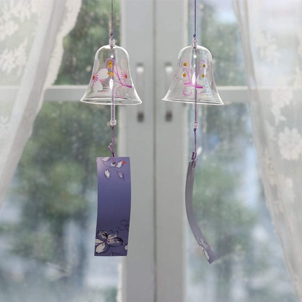 Japanese Style Glass Wind Chime Bell Garden Ornament Indoor Window Hanging Home Decor Craft