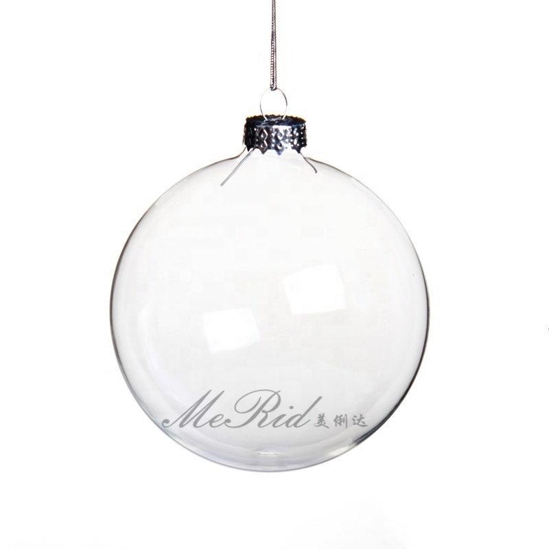 Wholesale 8cm Clear glass hollow christmas ball ornaments bulk Eco-friendly