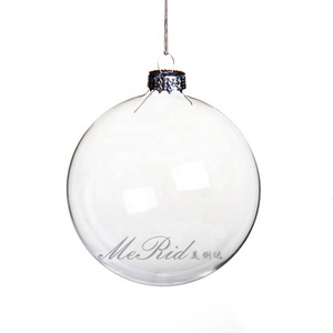 Wholesale 8cm Clear glass hollow christmas ball ornaments bulk Eco-friendly