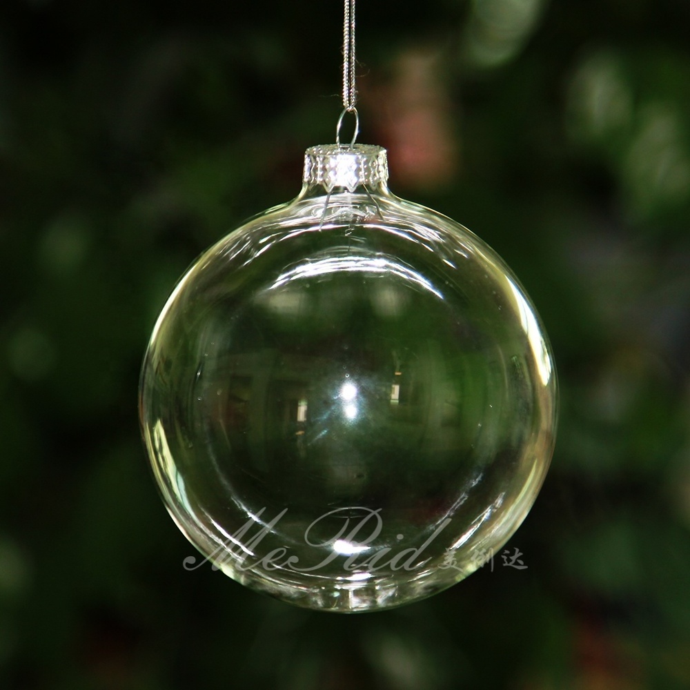 Wholesale 8cm Clear glass hollow christmas ball ornaments bulk Eco-friendly