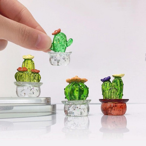 Creative cactus table decoration glass living room small household decoration European style micro landscape