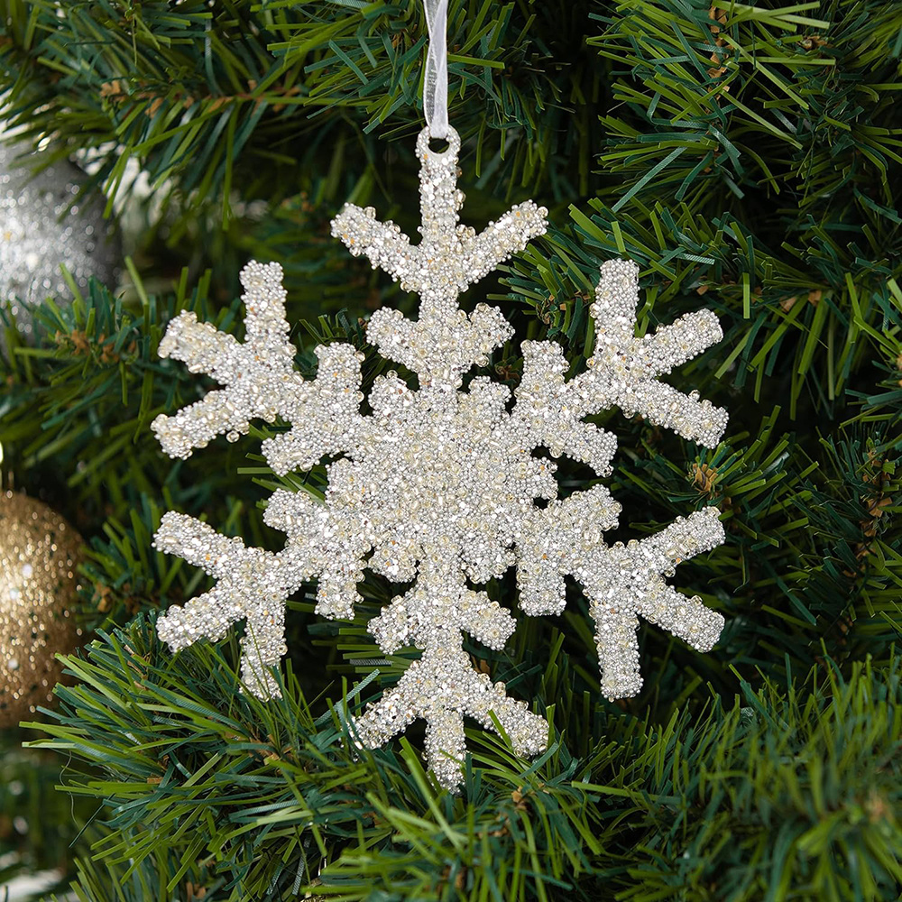 Glitter Christmas Tree Hanging Ornaments Christmas Decoration Snowflake Ornaments Eco-friendly