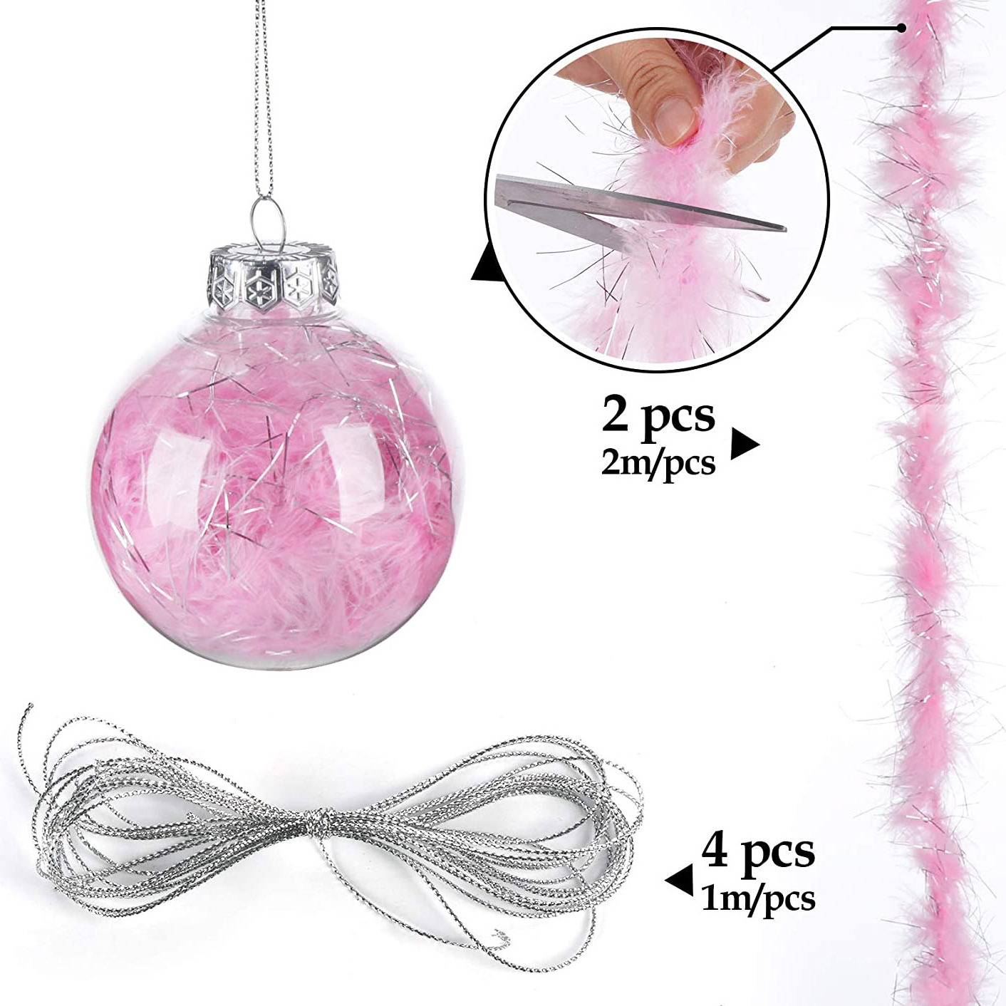 80mm Transparent Christmas Balls glass/Plastic Fillable Bauble Christmas Decorations Tree Ornament Balls Eco-friendly