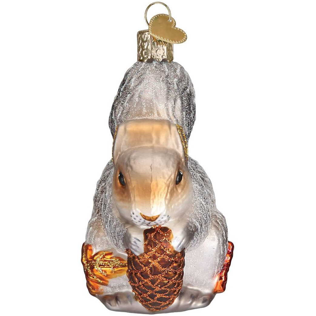 Chinese handmade small hanging hand blown glass handicrafts squirrel animals figurine ornaments Christmas Eco-friendly