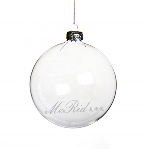 Wholesale clear hanging Christmas tree balls bauble glass ornaments Eco-friendly