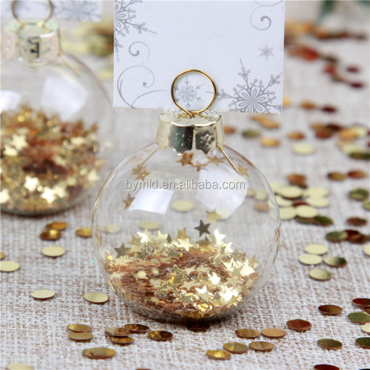 Small Blown Glass Ball Wedding Table Place name Card Holder Party Decoration Event & Party Supplies Eco-friendly