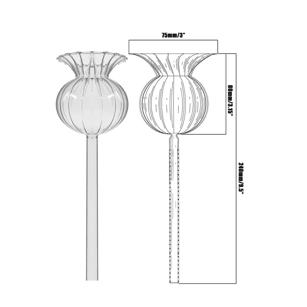 Wholesale Customized Plant Waterer Self Watering Globes Self Watering Spikes Hand Blown Clear Glass Plant Water Bulbs Devices