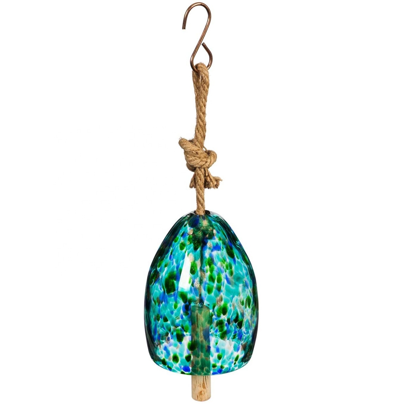 Art Glass Speckle Decorative Bell Chime Outdoor Decoration for Homes, Yards and Gardens