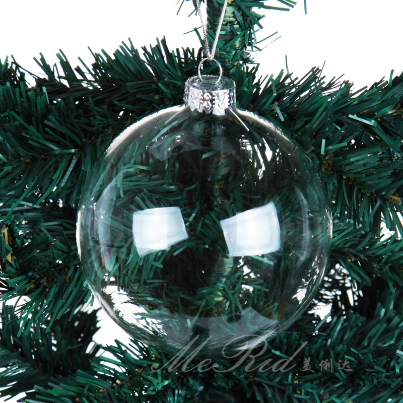 Wholesale 8cm Clear glass hollow christmas ball ornaments bulk Eco-friendly