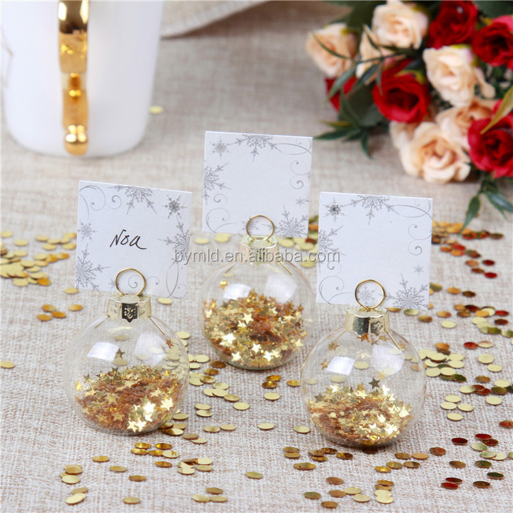 Small Blown Glass Ball Wedding Table Place name Card Holder Party Decoration Event & Party Supplies Eco-friendly