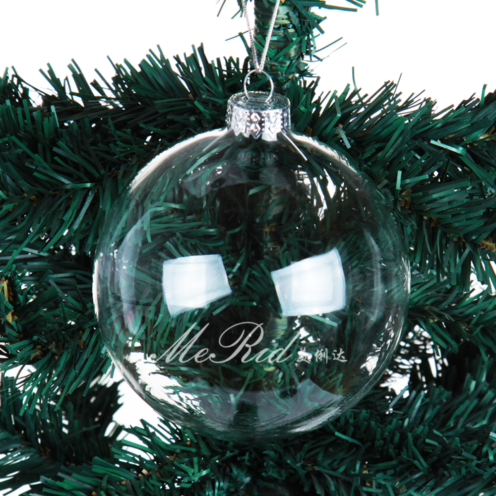 Wholesale clear hanging Christmas tree balls bauble glass ornaments Eco-friendly