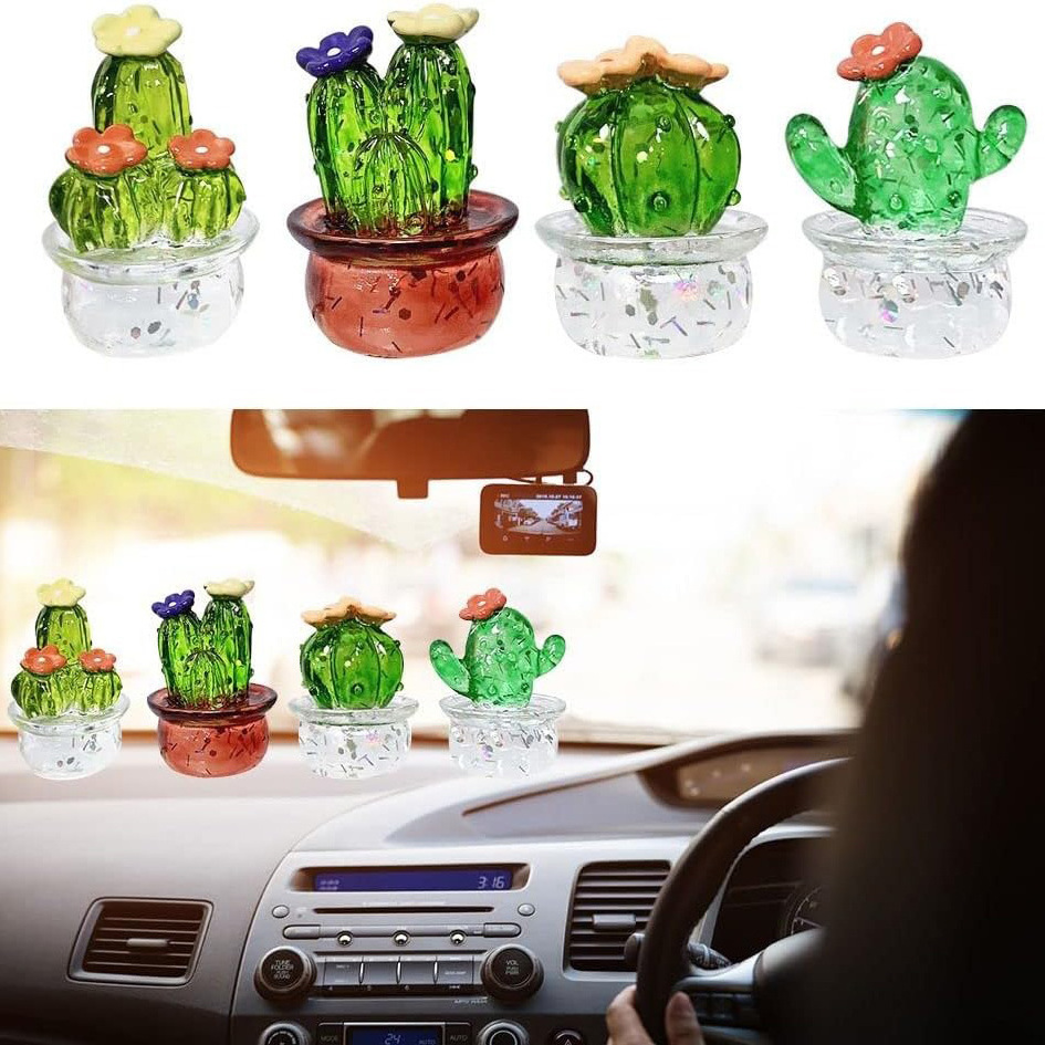 Creative cactus table decoration glass living room small household decoration European style micro landscape