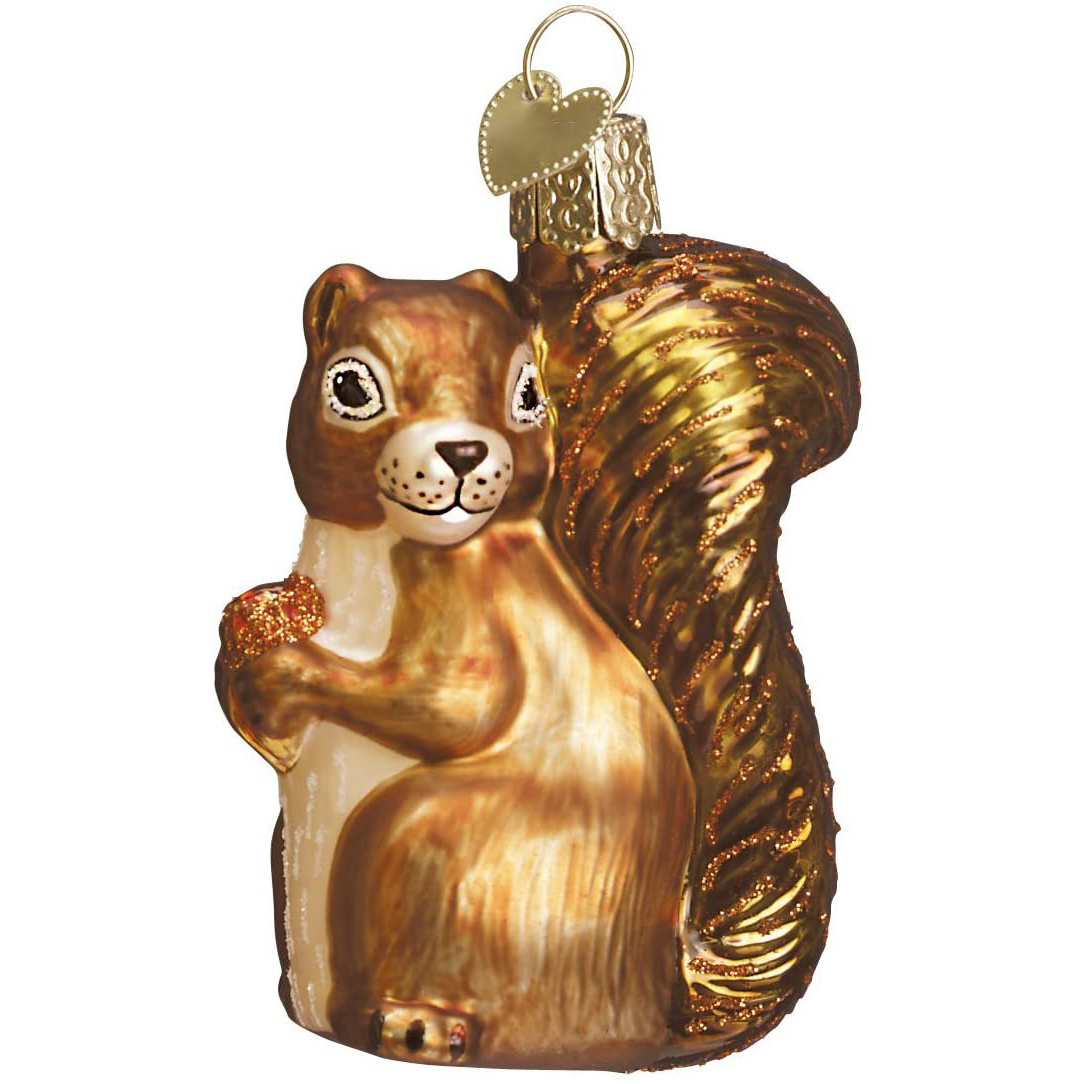 Christmas Squirrel Wildlife Animals Glass Blown Ornaments for Christmas Tree Eco-friendly