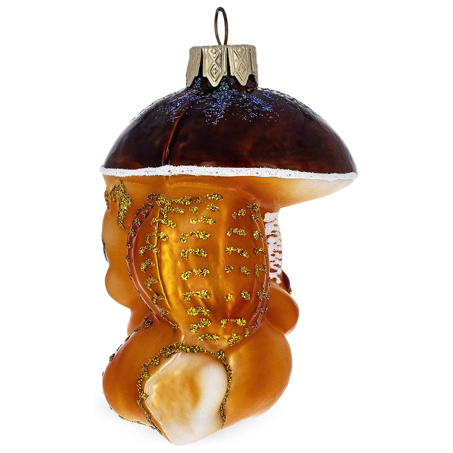 Custom little glass hanging decorations designs handmade Squirrel Under Mushroom Christmas tree ornament Eco-friendly