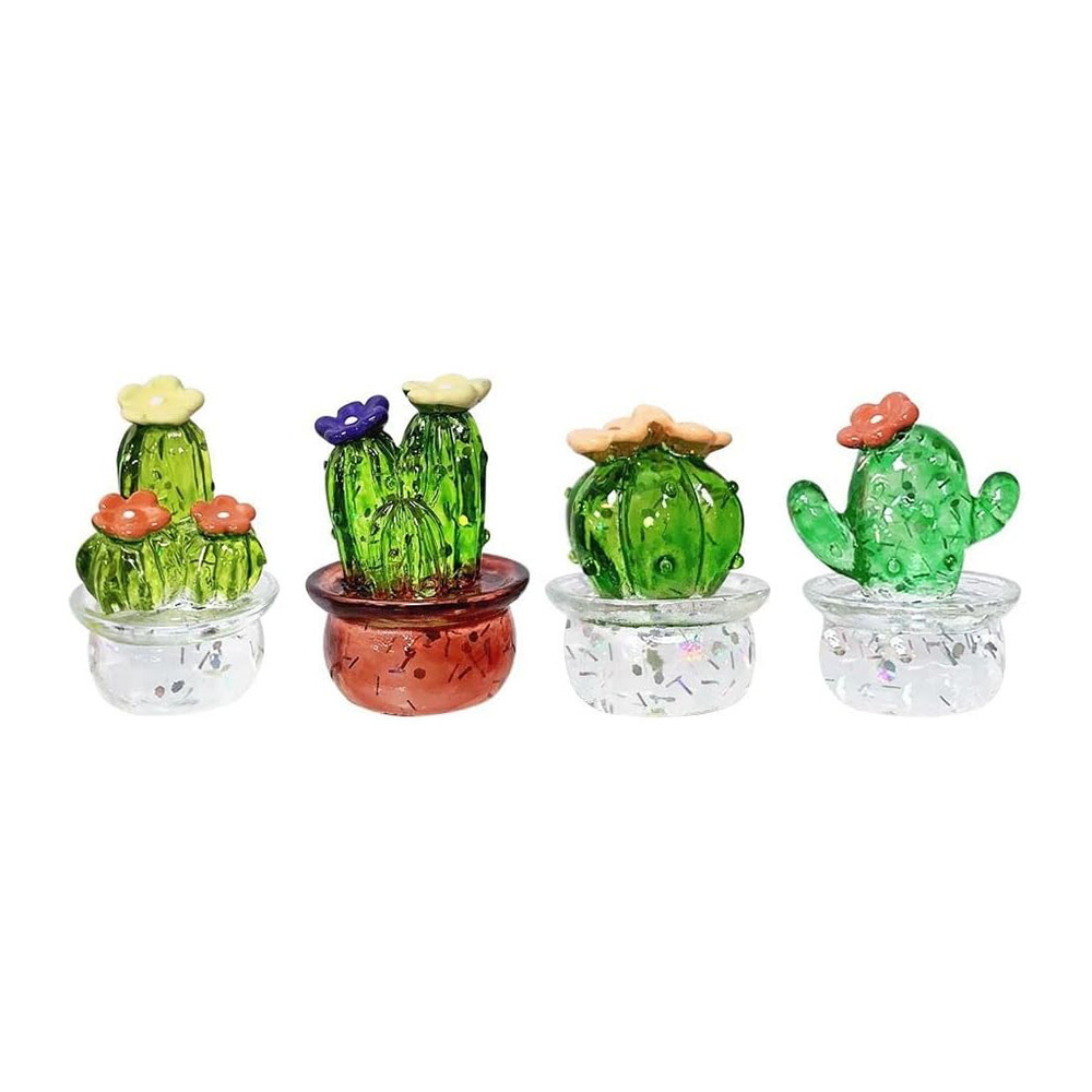 Creative cactus table decoration glass living room small household decoration European style micro landscape