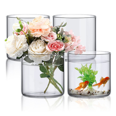 Floating Candles Vase En Verre Clear Glass Hurricane Cylinder Flower Vases for Home Decor Wedding Eco-friendly