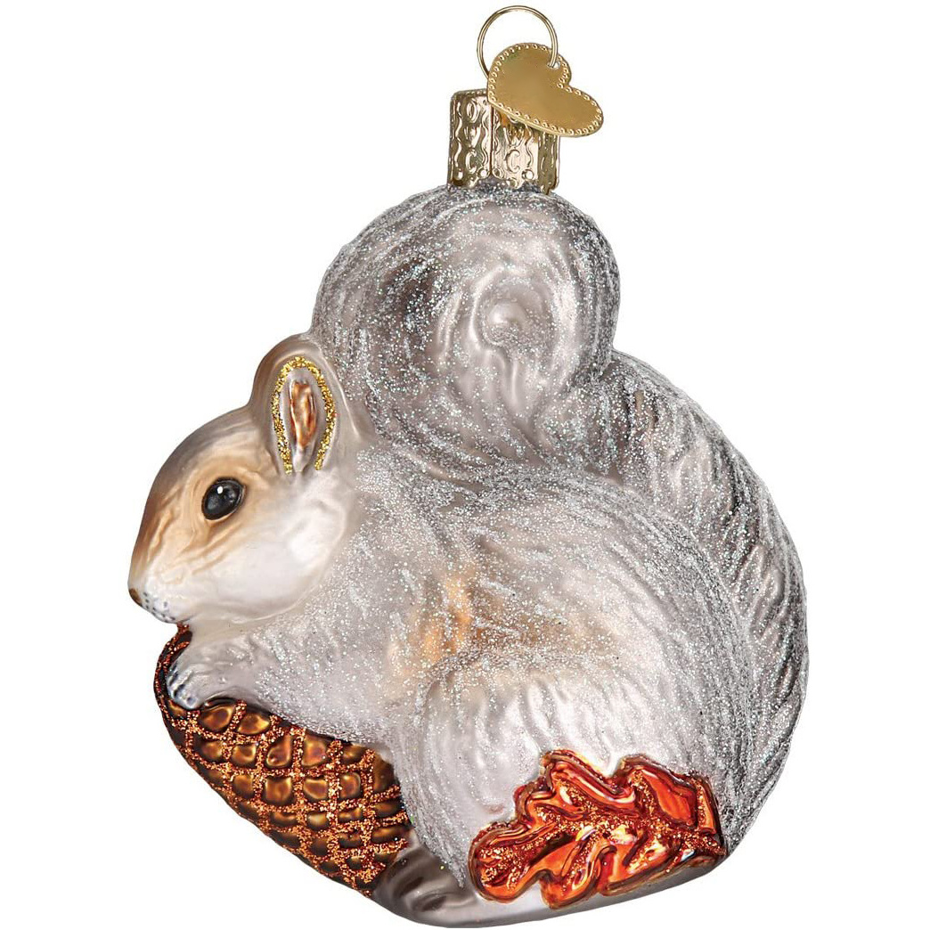 Chinese handmade small hanging hand blown glass handicrafts squirrel animals figurine ornaments Christmas Eco-friendly