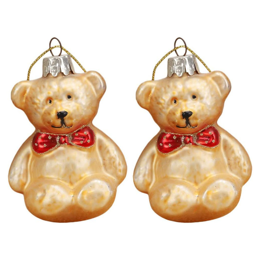 Hanging Lovely Glass Bear Ornament Hanging Glass Blown Bear Valentines Day Pendants Eco-friendly