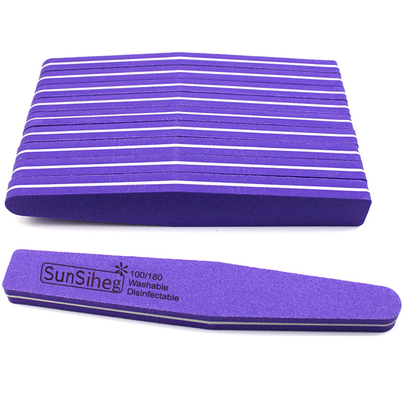 Professional Washable Pink Color Nail File Buffers Double Sided nail buffer 100/180 Grit