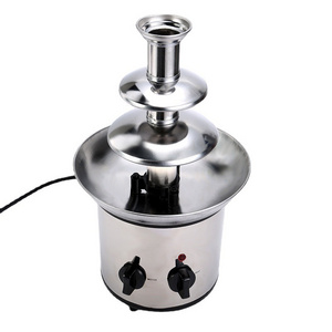 Stainless Steel Chocolate Fondue Fountain Easy to Assemble 3 Tiers Auto Temperature Control Perfect for  Cheese BBQ