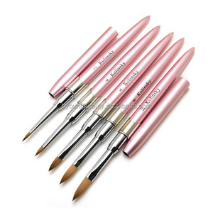 new 2024 metal handle nail art brushes 100% high quality kolinsky for nails brush on nail glue