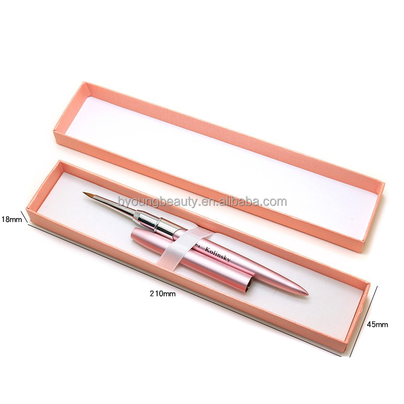 new 2024 metal handle nail art brushes 100% high quality kolinsky for nails brush on nail glue