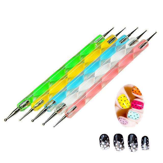 Professional Double Ended Nail Art Point Drill dotting Drawing Pen Manicure Tool Set Nail Wax Pen