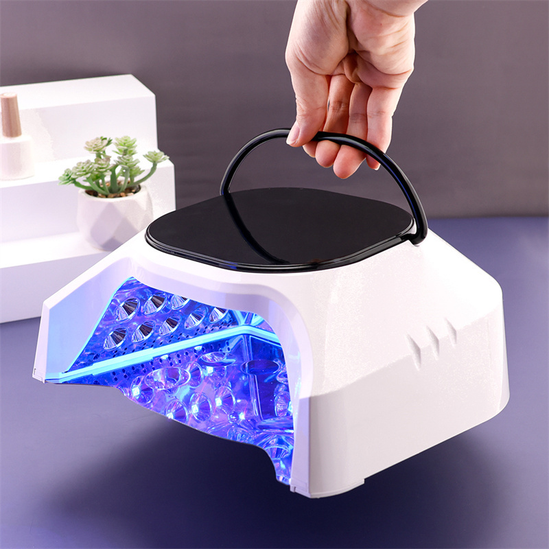 86w led dual nail lamp rechargeable with handle and stand foot nail lamp 4 timer setting desk lamp for nails