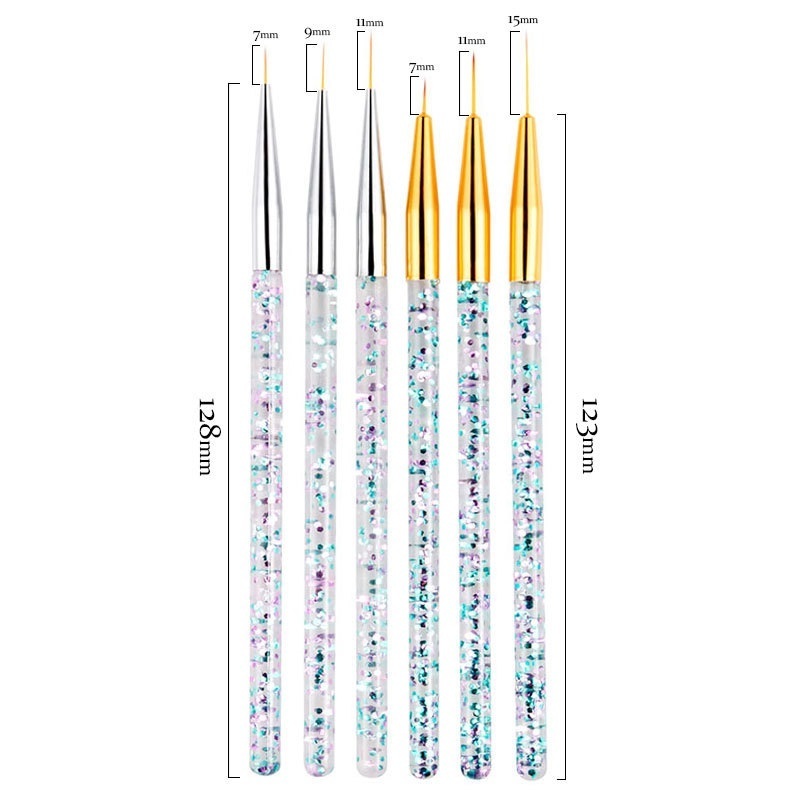 High quality manicure nail brush 2023 multi-function nylon hair 3pcs french stripe nail beauty art gel liner brush set