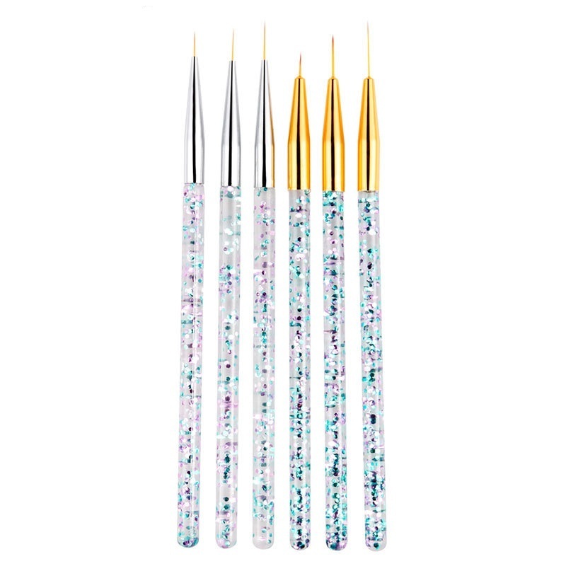 High quality manicure nail brush 2023 multi-function nylon hair 3pcs french stripe nail beauty art gel liner brush set