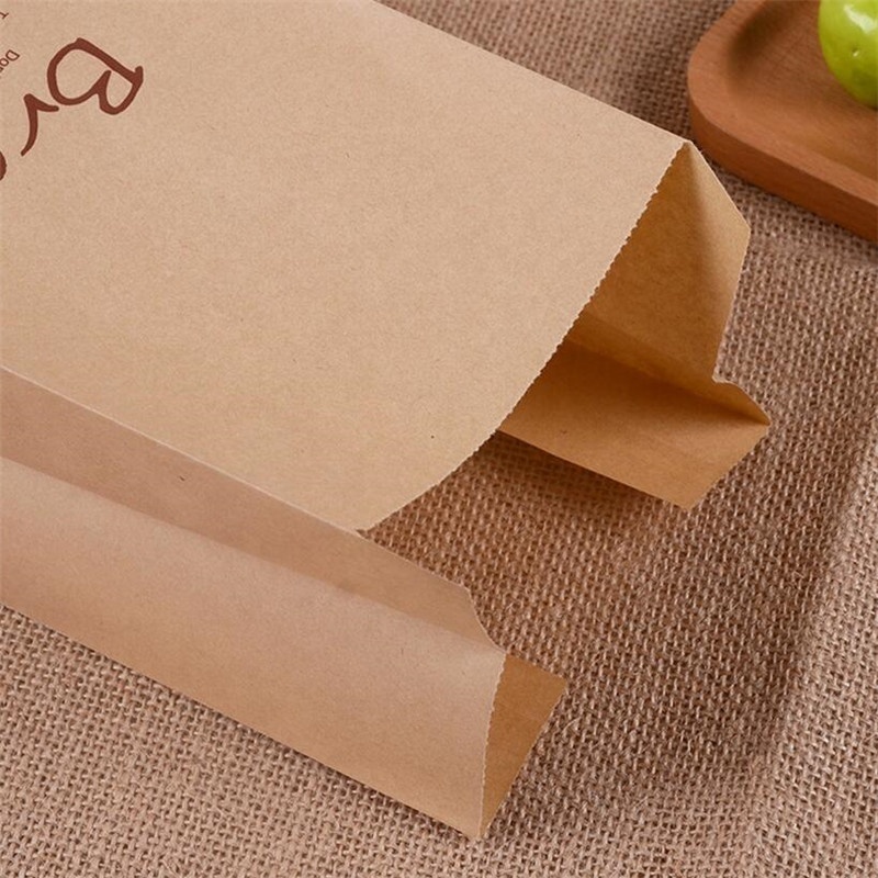 Customization Food Garlic Bread Paper Bag Packaging For Food Takeaway With Window