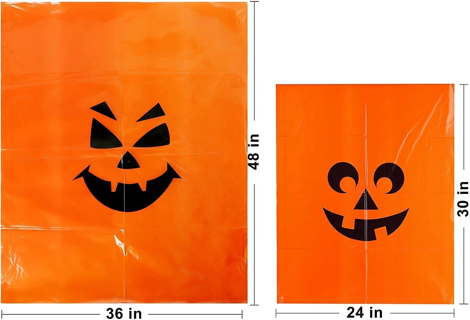 Halloween Yard Outdoor Garden Decoration Lawn Bags Jack-o-lantern Pumpkin Leaf Bags Halloween Plastic Trash Bag