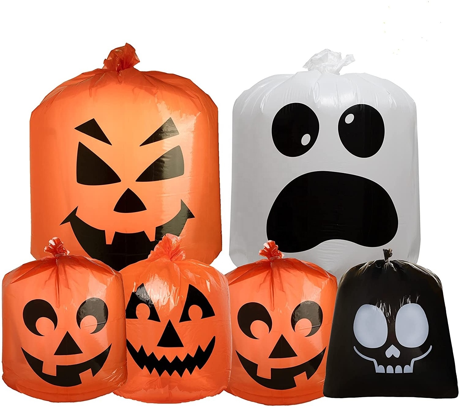 Halloween Yard Outdoor Garden Decoration Lawn Bags Jack-o-lantern Pumpkin Leaf Bags Halloween Plastic Trash Bag