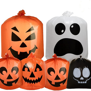 Halloween Yard Outdoor Garden Decoration Lawn Bags Jack-o-lantern Pumpkin Leaf Bags Halloween Plastic Trash Bag