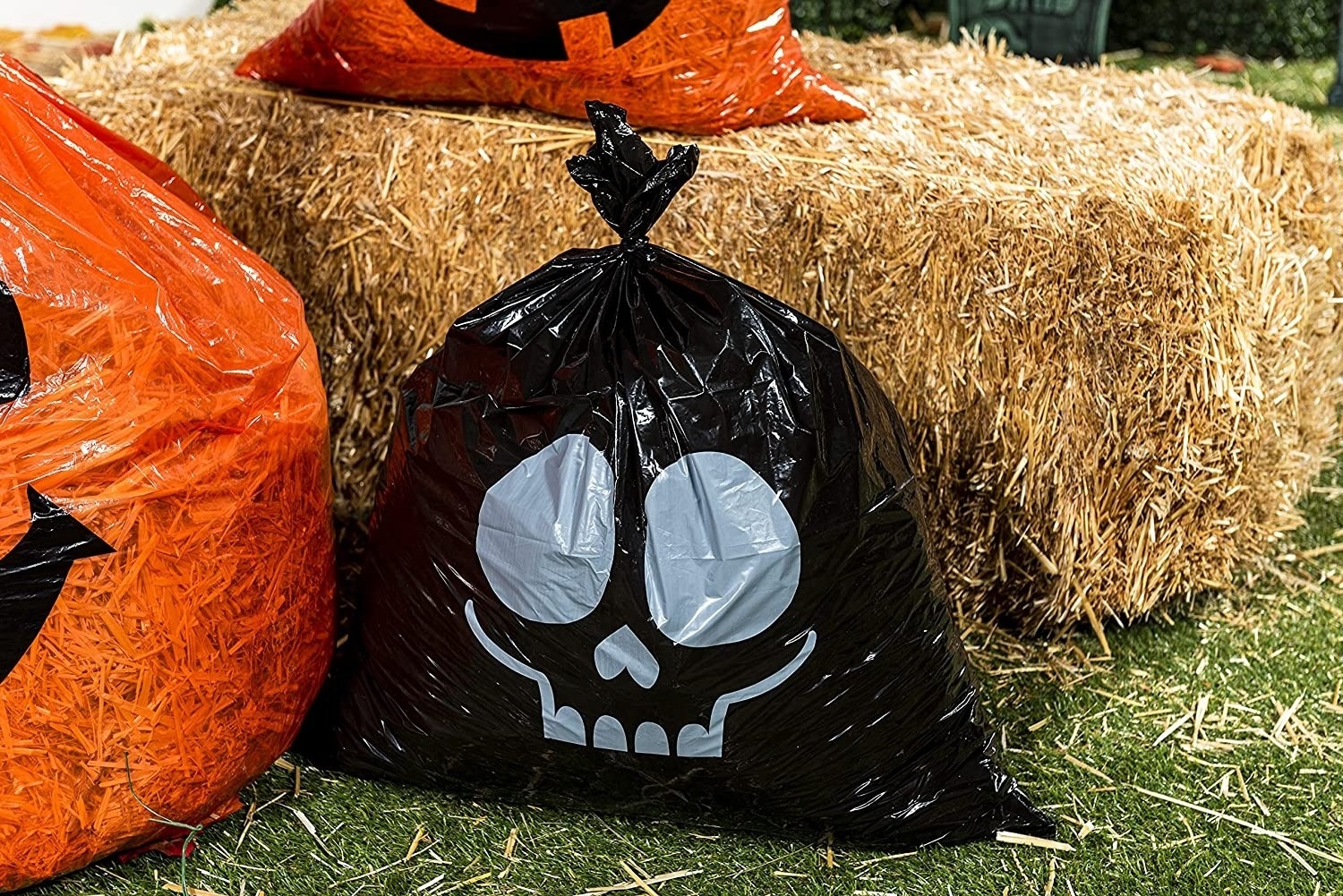 Halloween Yard Outdoor Garden Decoration Lawn Bags Jack-o-lantern Pumpkin Leaf Bags Halloween Plastic Trash Bag