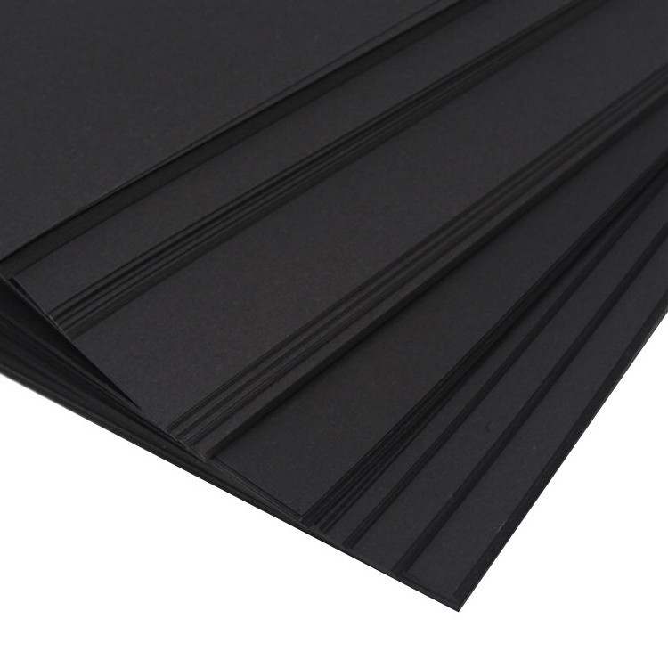 Recycled paper pulp matt black paper board 250gr 300gr 350gr black paper