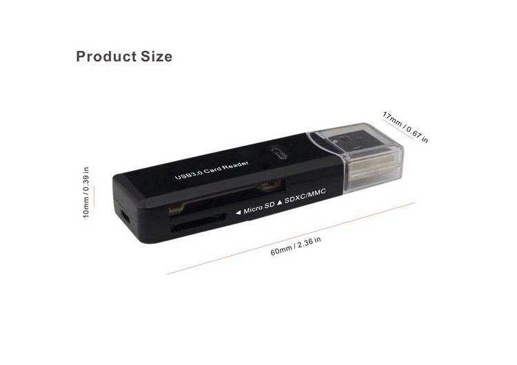 OEM 2 in 1 USB 3.0 Card Reader for Micro SD and SD