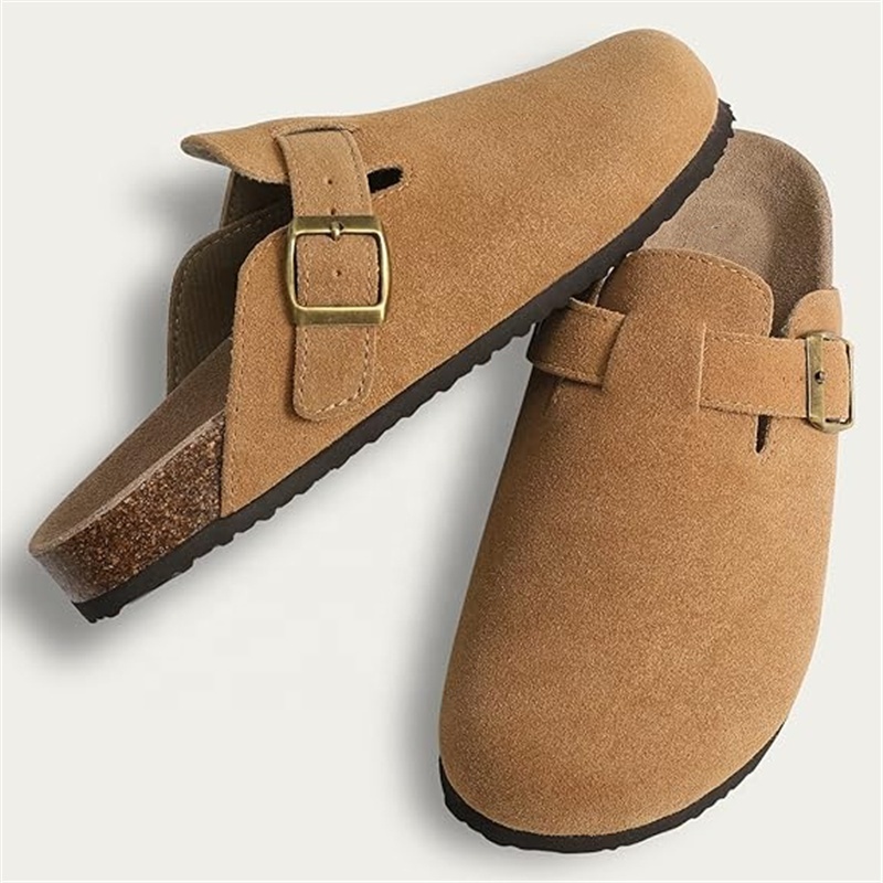 Prime Quality Men and Women Cow Suede Mules Custom Bio Cork Slip-on Clogs with Comfort Arch Support Insole