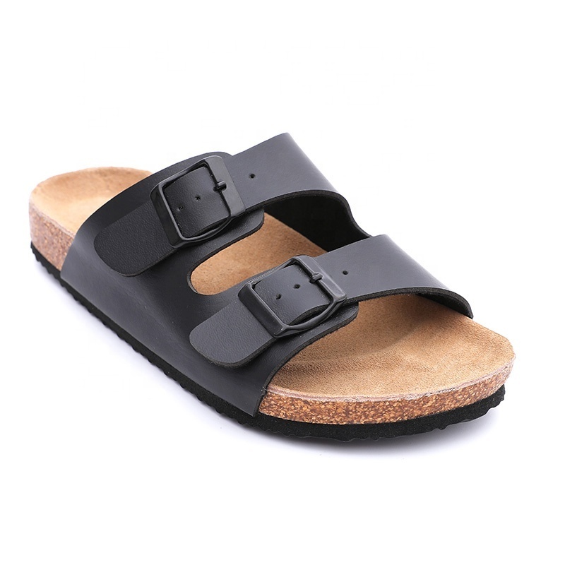 Wholesale Quality Men's Sandals Outdoor Slippers with Cork Sole Arch Support and Adjustable buckle straps Soft Leather Insole