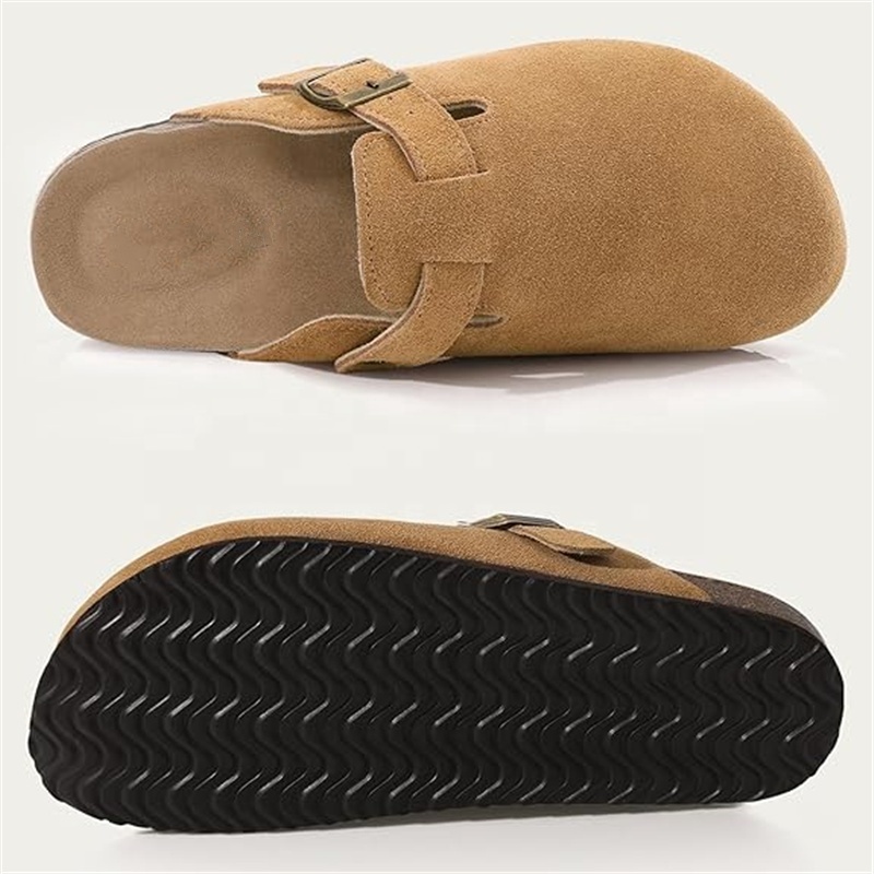 Prime Quality Men and Women Cow Suede Mules Custom Bio Cork Slip-on Clogs with Comfort Arch Support Insole