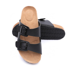 Wholesale Quality Men's Sandals Outdoor Slippers with Cork Sole Arch Support and Adjustable buckle straps Soft Leather Insole