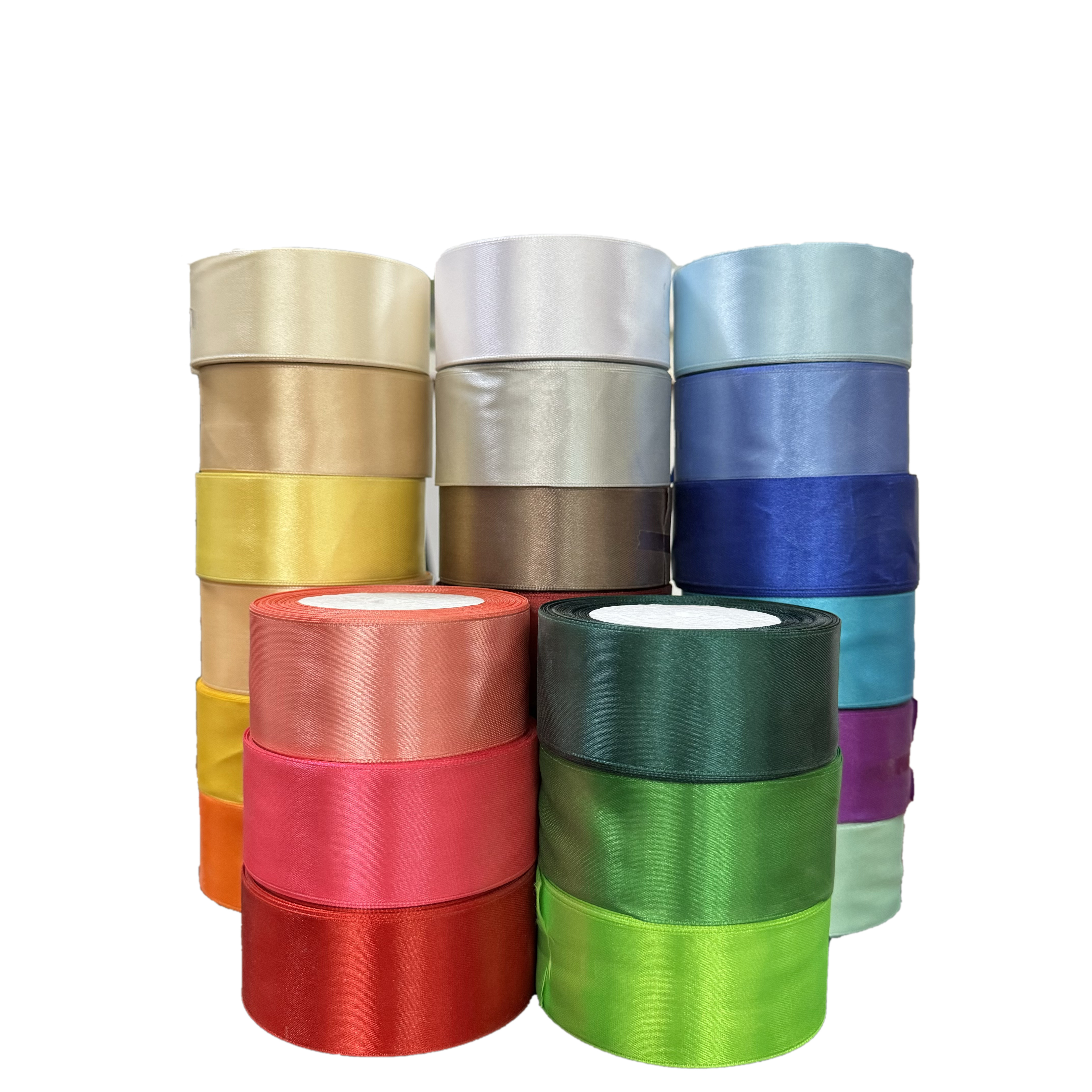 Wholesale 25yards Polyester Bow Ribbon Roll Flower Gift Wrapping Satin Ribbon Custom Wired Colorful Rose Ribbon