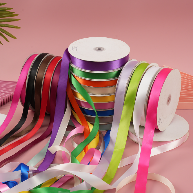 Wholesale 25yards Polyester Bow Ribbon Roll Flower Gift Wrapping Satin Ribbon Custom Wired Colorful Rose Ribbon BestSuppliers