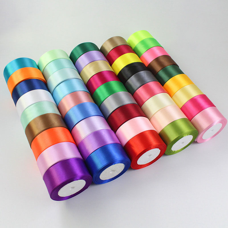 High quality satin ribbon custom printed ribbon satin solid color polyester satin ribbons for gift wrap