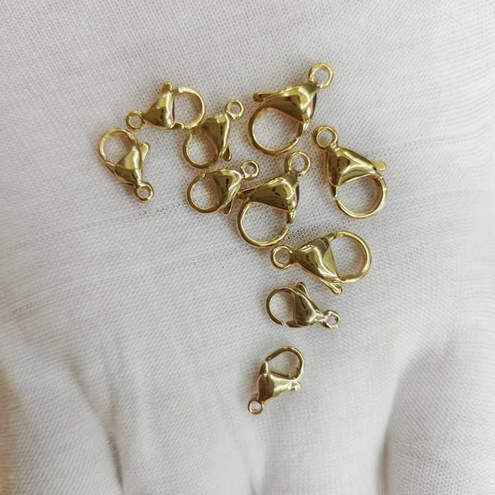 Quality assurance stainless steel jewlery component Metal clasp gold plated Lobster clasps Jewelry Findings