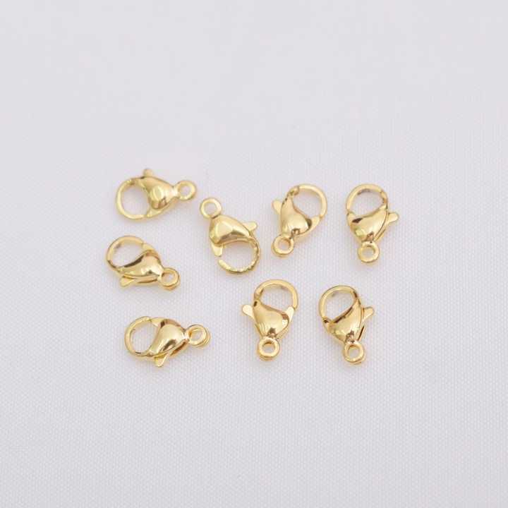 Quality assurance stainless steel jewlery component Metal clasp gold plated Lobster clasps Jewelry Findings