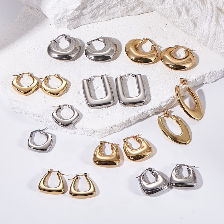 Stainless steel jewelry manufacturer custom jewelry gold filled gold vermeil gold plated Hollow earrings