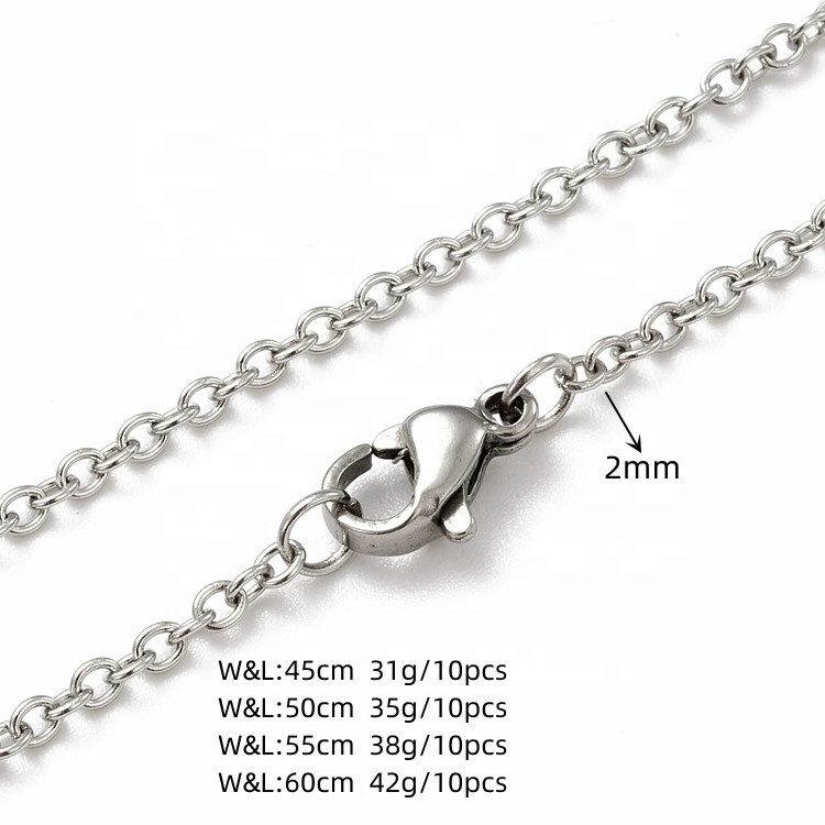 Stainless Steel chain necklace high quality Jewelry 18K PVD Waterproof Tarnish Free Gold Plated Single Chain Necklace