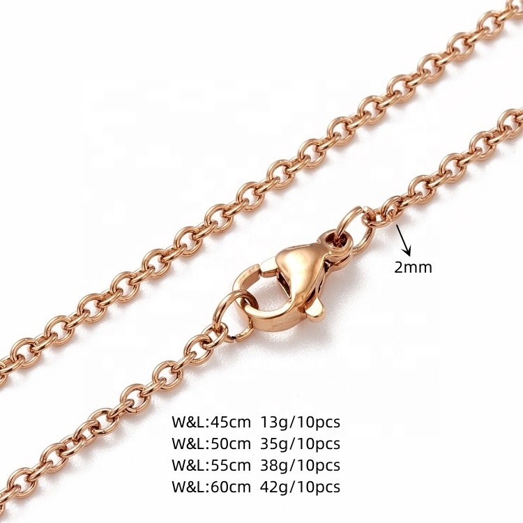 Stainless Steel chain necklace high quality Jewelry 18K PVD Waterproof Tarnish Free Gold Plated Single Chain Necklace