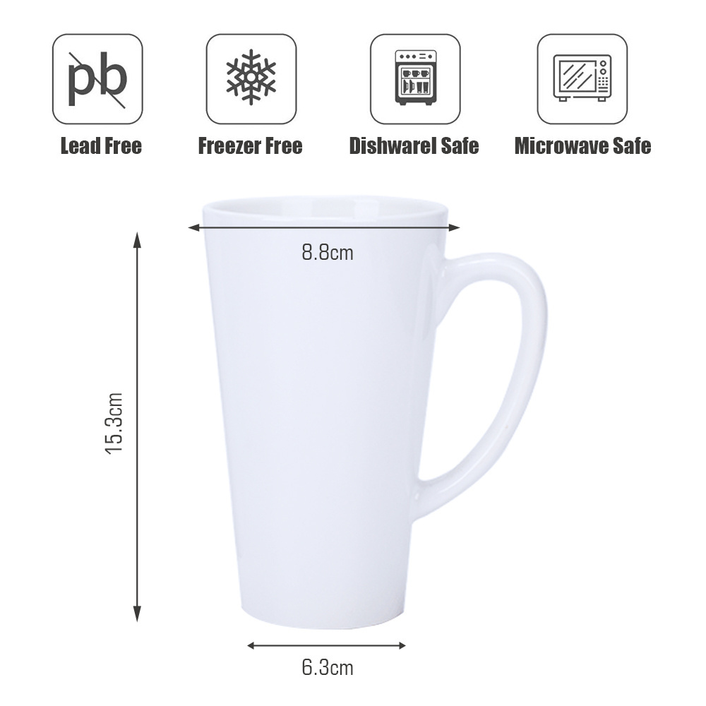 Baiyin Large Tall Mugs Sublimation Ceramic 17 oz Porcelain Mugs Coffee Ceramic Cups Blank Wholesale